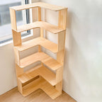 Modern Minimalist Corner Rectangle Wood Bookshelves 4/5 Shelves For Home Office DFM-F