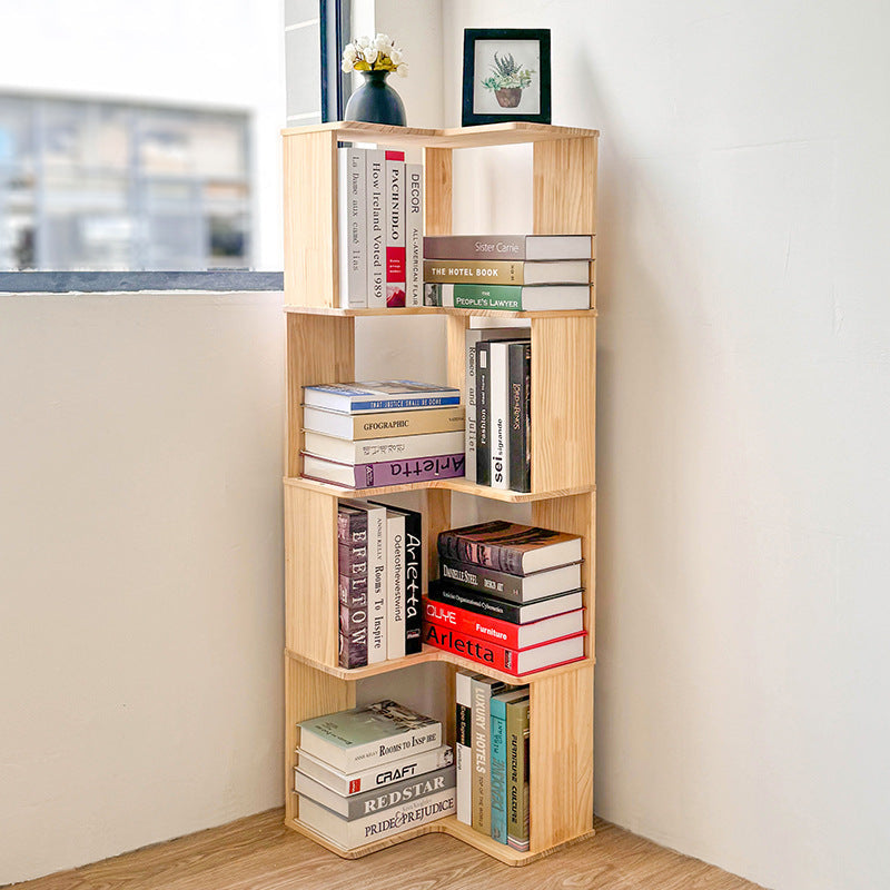 Modern Minimalist Corner Rectangle Wood Bookshelves 4/5 Shelves For Home Office DFM-F
