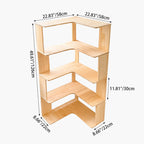 Modern Minimalist Corner Rectangle Wood Bookshelves 4/5 Shelves For Home Office DFM-F