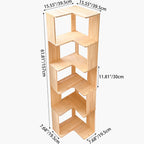 Modern Minimalist Corner Rectangle Wood Bookshelves 4/5 Shelves For Home Office DFM-F