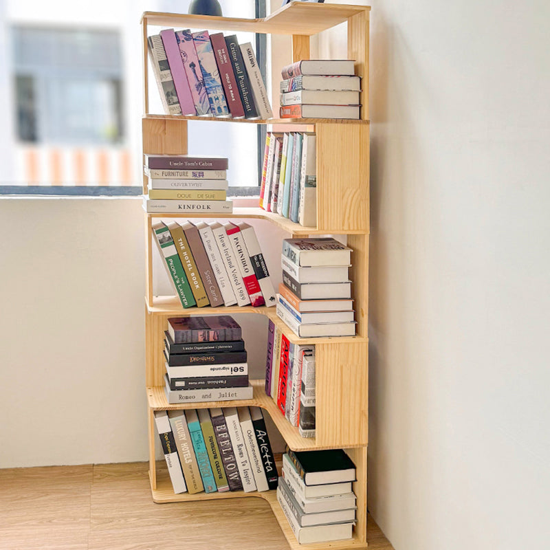 Modern Minimalist Corner Rectangle Wood Bookshelves 4/5 Shelves For Home Office DFM-F