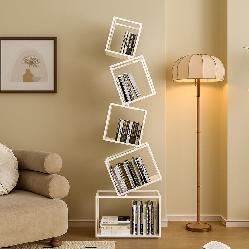 Contemporary Creative Square Iron Bookshelf 5-Shelf For Home Office DFM-F