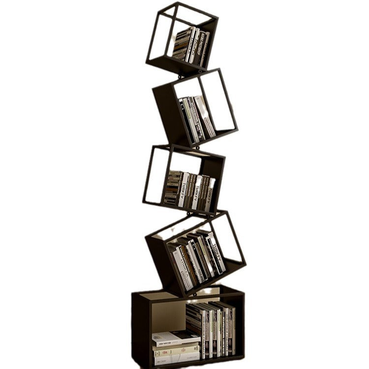 Contemporary Creative Square Iron Bookshelf 5-Shelf For Home Office DFM-F