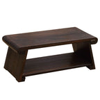 Traditional Japanese Rectangular Solid Wood Coffee Table 1-Shelf For Living Room Lumendat