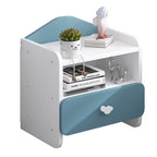 Lumendat Modern Eclectic Kids Rectangular Panel Nightstand 1/2 Drawer For Bedroom Lumendat