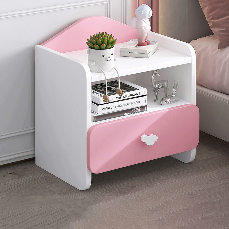 Lumendat Modern Eclectic Kids Rectangular Panel Nightstand 1/2 Drawer For Bedroom Lumendat