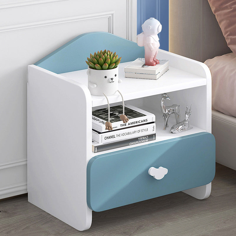 Lumendat Modern Eclectic Kids Rectangular Panel Nightstand 1/2 Drawer For Bedroom Lumendat