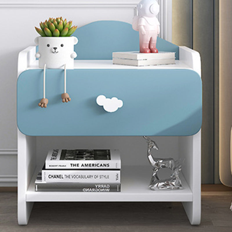Lumendat Modern Eclectic Kids Rectangular Panel Nightstand 1/2 Drawer For Bedroom Lumendat