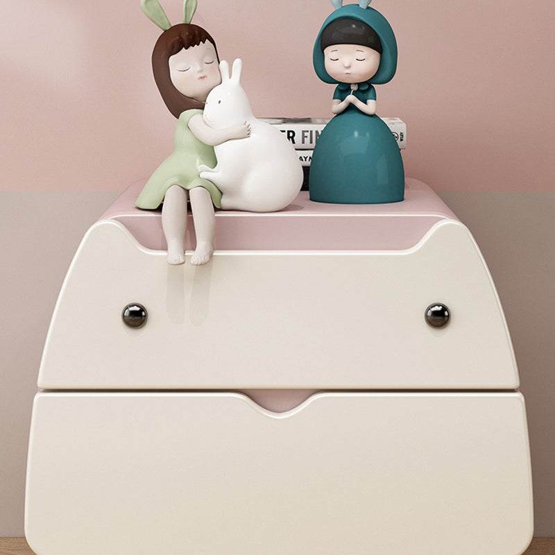 Lumendat Contemporary Creative Kids Cartoon Cat Solid Wood Carbon Steel Microfiber Leather Nightstand 2-Drawer For Bedroom Lumendat