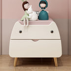 Lumendat Contemporary Creative Kids Cartoon Cat Solid Wood Carbon Steel Microfiber Leather Nightstand 2-Drawer For Bedroom Lumendat
