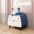 Lumendat Contemporary Creative Kids Cartoon Cat Solid Wood Carbon Steel Microfiber Leather Nightstand 2-Drawer For Bedroom Lumendat