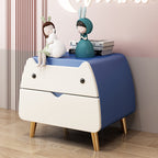 Lumendat Contemporary Creative Kids Cartoon Cat Solid Wood Carbon Steel Microfiber Leather Nightstand 2-Drawer For Bedroom Lumendat