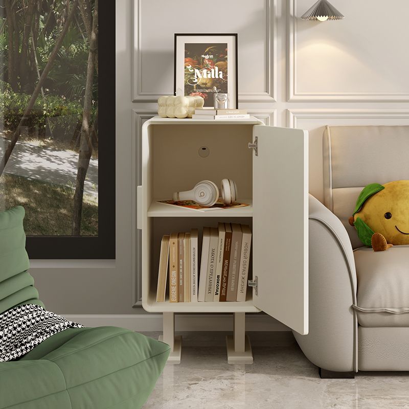 Lumendat Contemporary Creative Kids Robot Square Tabletop Medium Fiberboard Nightstand 2-Cabinet For Bedroom Lumendat