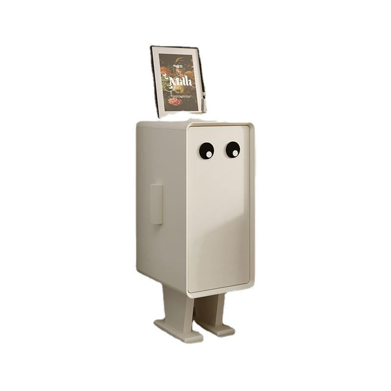 Lumendat Contemporary Creative Kids Robot Square Tabletop Medium Fiberboard Nightstand 2-Cabinet For Bedroom Lumendat