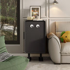 Lumendat Contemporary Creative Kids Robot Square Tabletop Medium Fiberboard Nightstand 2-Cabinet For Bedroom Lumendat