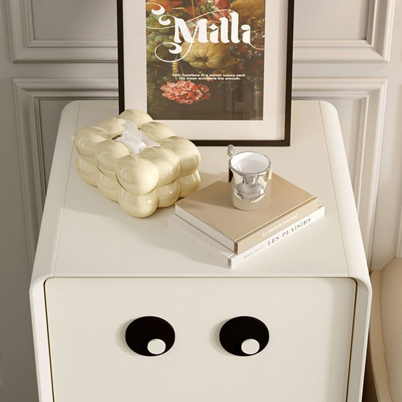 Lumendat Contemporary Creative Kids Robot Square Tabletop Medium Fiberboard Nightstand 2-Cabinet For Bedroom Lumendat