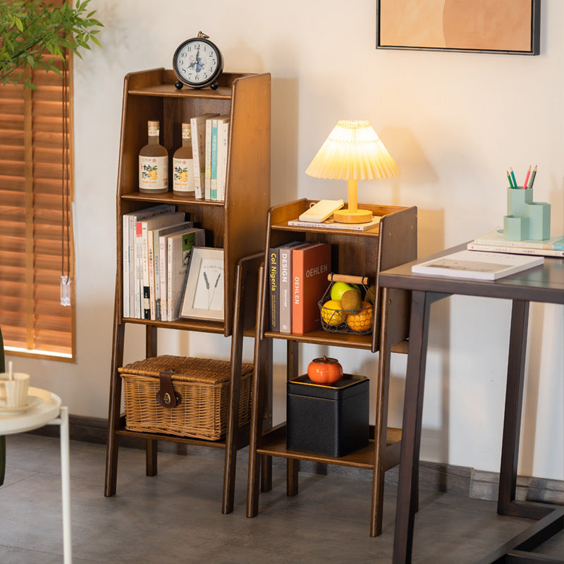 Traditional Japanese Square Bamboo Bookshelves 3/4/5 Tier For Living Room Lumendat
