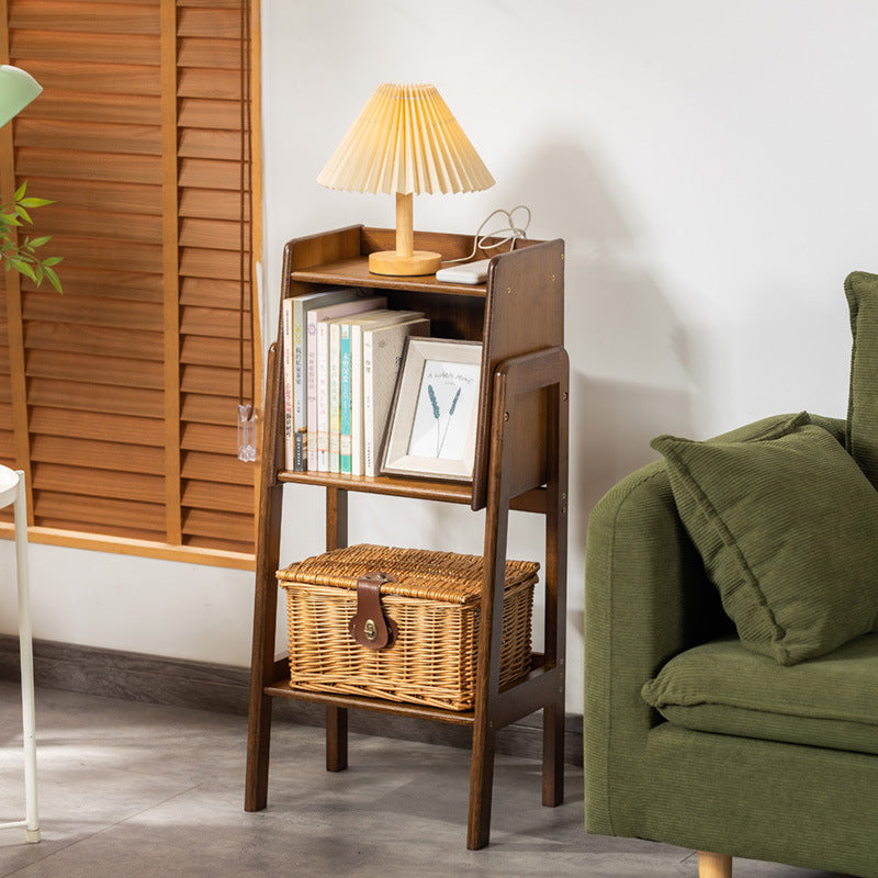 Traditional Japanese Square Bamboo Bookshelves 3/4/5 Tier For Living Room Lumendat