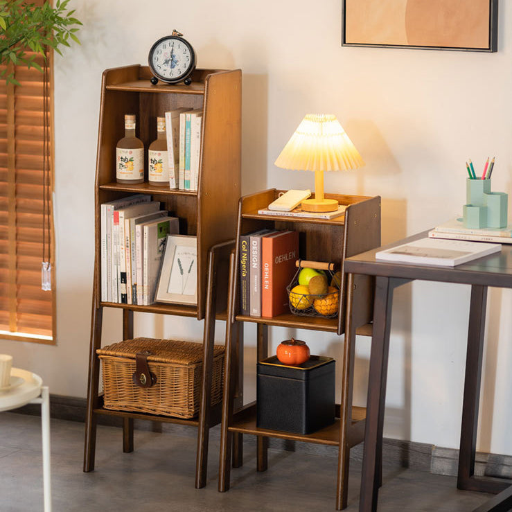 Traditional Japanese Square Bamboo Bookshelves 3/4/5 Tier For Living Room Lumendat