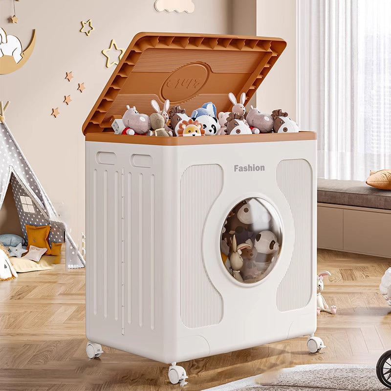Lumendat Modern Minimalist Kids Movable Rectangular Plastic Foldable Large Capacity Storage Cabinet 1-Cabinet For Bedroom Lumendat