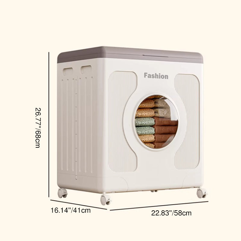 Lumendat Modern Minimalist Kids Movable Rectangular Plastic Foldable Large Capacity Storage Cabinet 1-Cabinet For Bedroom Lumendat