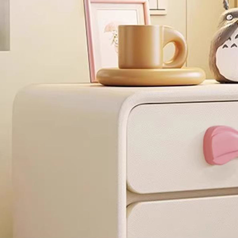 Lumendat Modern Art Deco Rectangular Bowknot Plywood Solid Wood Kids Nightstand 2-Drawer For Bedroom Lumendat
