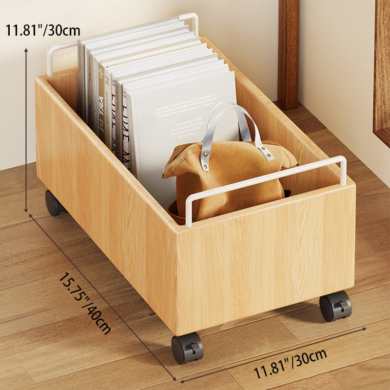 Lumendat Modern Minimalist Movable Rectangular Rubberwood Iron Kids Storage Cabinet 1-Cabinet For Study Lumendat