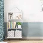 Lumendat Modern Minimalist Large Capacity House Shape Iron Kids Floor-Standing Bookshelf 2/3-Shelf For Study Lumendat