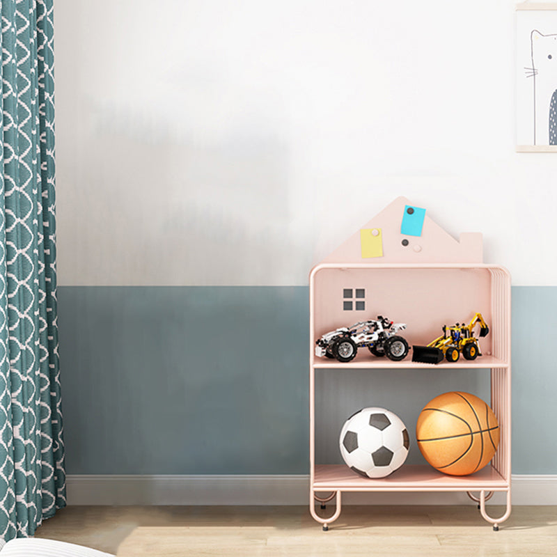 Lumendat Modern Minimalist Large Capacity House Shape Iron Kids Floor-Standing Bookshelf 2/3-Shelf For Study Lumendat