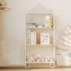 Lumendat Modern Minimalist Large Capacity House Shape Iron Kids Floor-Standing Bookshelf 2/3-Shelf For Study Lumendat