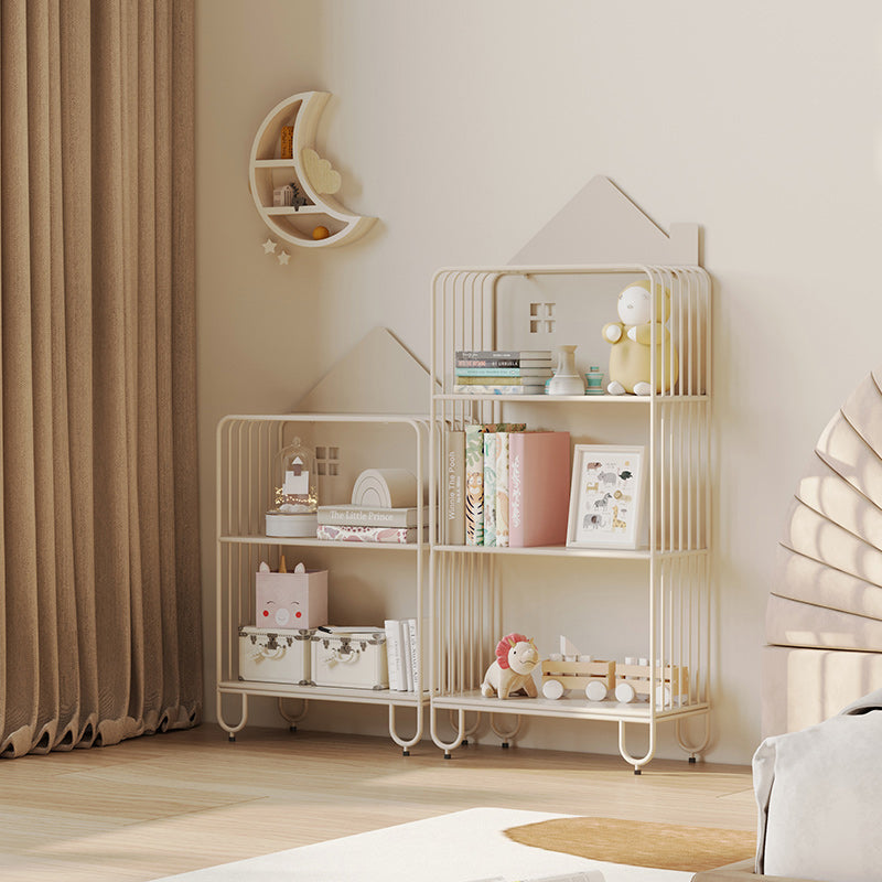 Lumendat Modern Minimalist Large Capacity House Shape Iron Kids Floor-Standing Bookshelf 2/3-Shelf For Study Lumendat