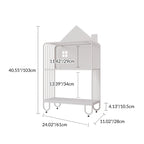 Lumendat Modern Minimalist Large Capacity House Shape Iron Kids Floor-Standing Bookshelf 2/3-Shelf For Study Lumendat