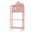 Lumendat Modern Minimalist Large Capacity House Shape Iron Kids Floor-Standing Bookshelf 2/3-Shelf For Study Lumendat