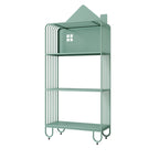 Lumendat Modern Minimalist Large Capacity House Shape Iron Kids Floor-Standing Bookshelf 2/3-Shelf For Study Lumendat