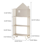 Lumendat Modern Minimalist Large Capacity House Shape Iron Kids Floor-Standing Bookshelf 2/3-Shelf For Study Lumendat
