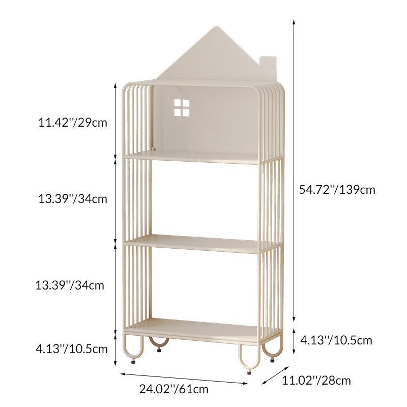 Lumendat Modern Minimalist Large Capacity House Shape Iron Kids Floor-Standing Bookshelf 2/3-Shelf For Study Lumendat