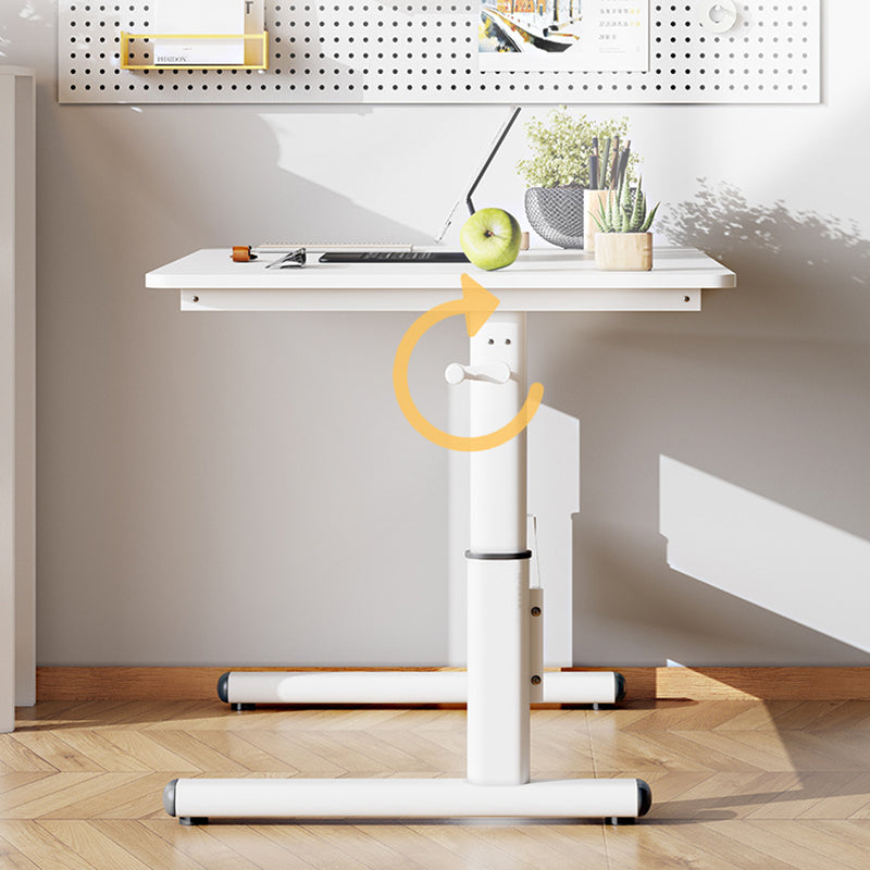 Modern Simplicity Liftable Rectangular Solid Wood & Solid Wood Particle Board Carbon Steel Desk 1-Drawer For Home Office