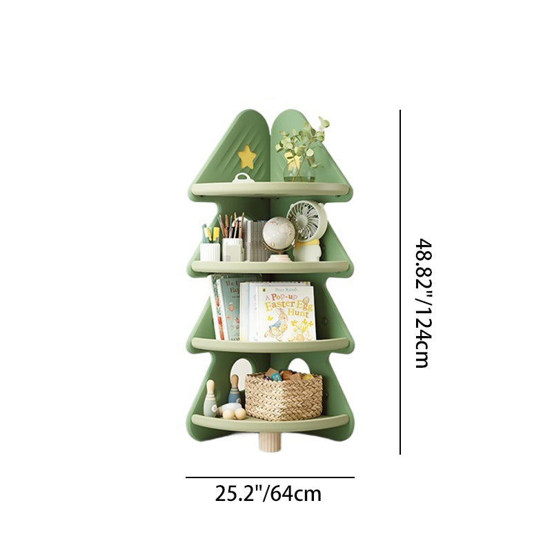 Lumendat Contemporary Creative Christmas Tree Environmentally Friendly HDPE Kids Corner Storage Shelf 4-Tier For Living Room Lumendat