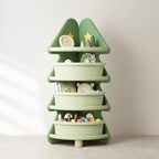 Lumendat Contemporary Creative Christmas Tree Environmentally Friendly HDPE Kids Corner Storage Shelf 4-Tier For Living Room Lumendat