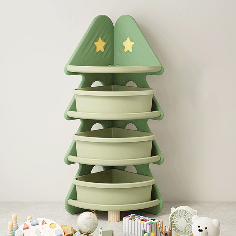 Lumendat Contemporary Creative Christmas Tree Environmentally Friendly HDPE Kids Corner Storage Shelf 4-Tier For Living Room Lumendat