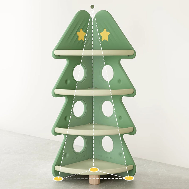 Lumendat Contemporary Creative Christmas Tree Environmentally Friendly HDPE Kids Corner Storage Shelf 4-Tier For Living Room Lumendat