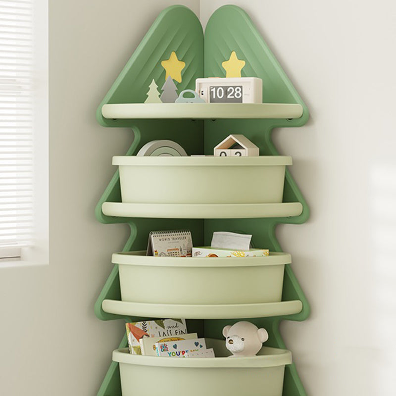 Lumendat Contemporary Creative Christmas Tree Environmentally Friendly HDPE Kids Corner Storage Shelf 4-Tier For Living Room Lumendat