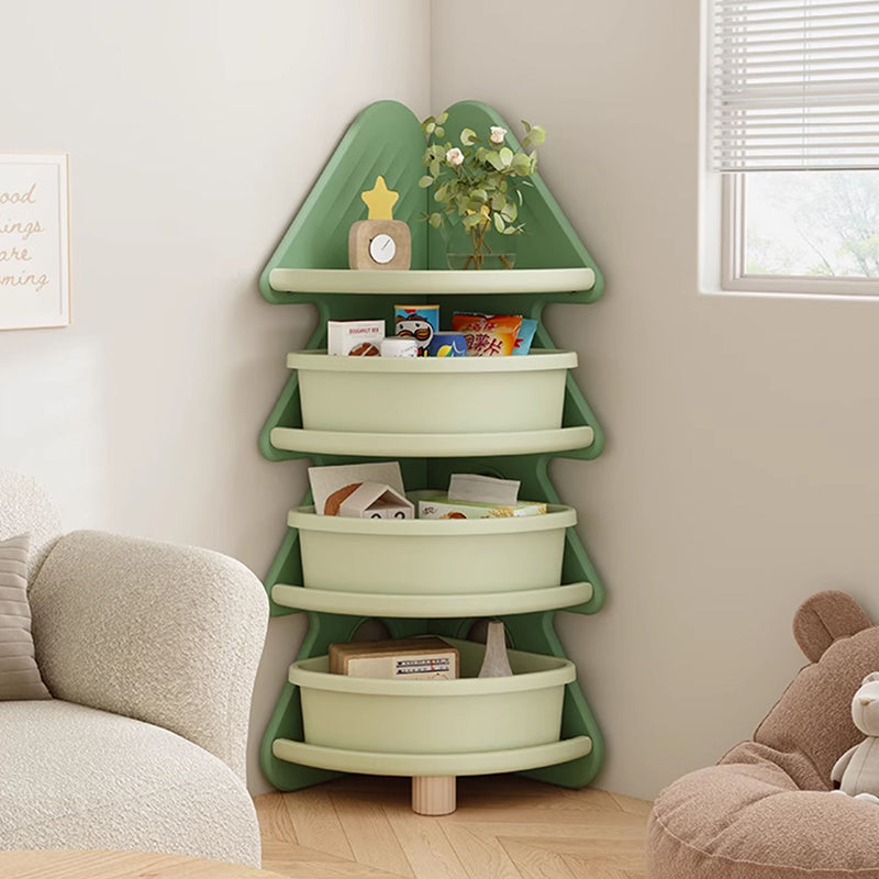 Lumendat Contemporary Creative Christmas Tree Environmentally Friendly HDPE Kids Corner Storage Shelf 4-Tier For Living Room Lumendat