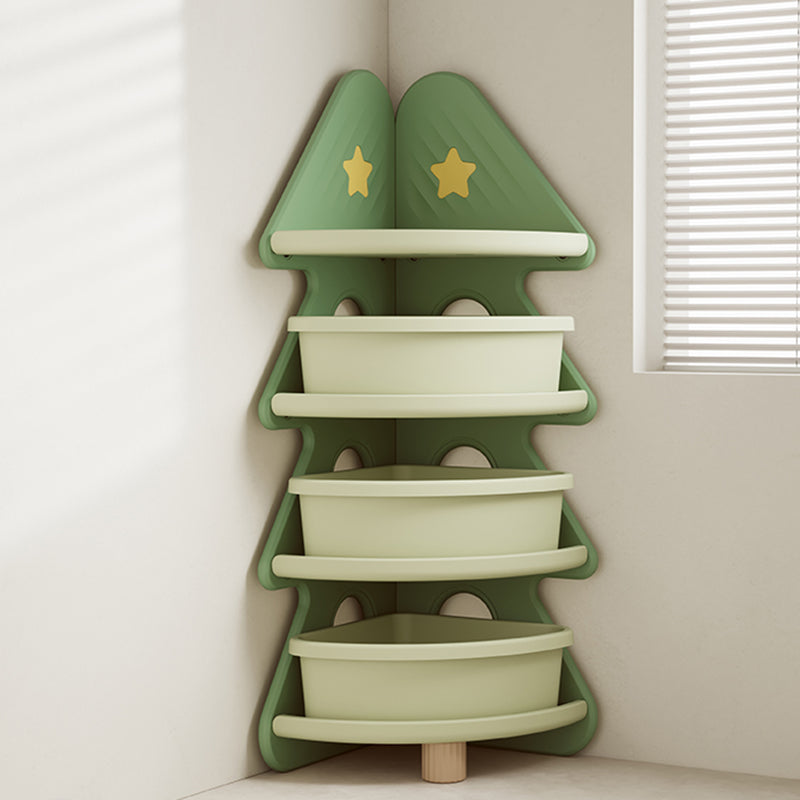 Lumendat Contemporary Creative Christmas Tree Environmentally Friendly HDPE Kids Corner Storage Shelf 4-Tier For Living Room Lumendat