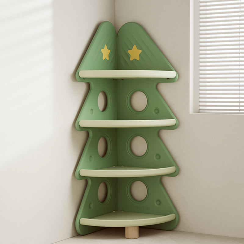 Lumendat Contemporary Creative Christmas Tree Environmentally Friendly HDPE Kids Corner Storage Shelf 4-Tier For Living Room Lumendat
