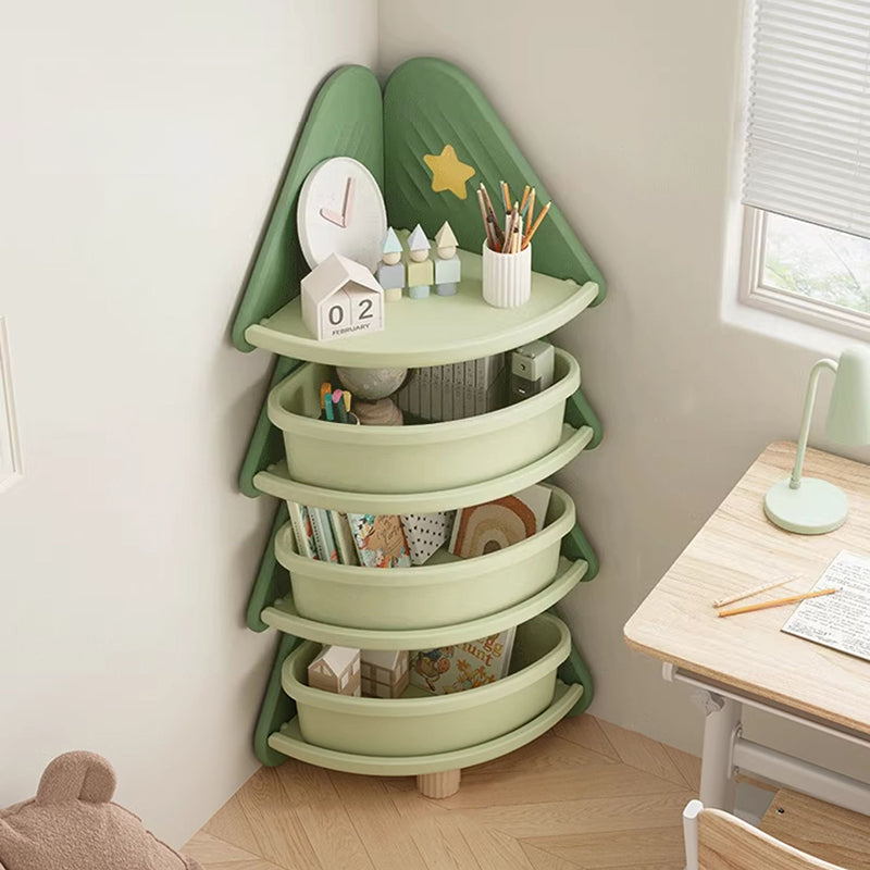 Lumendat Contemporary Creative Christmas Tree Environmentally Friendly HDPE Kids Corner Storage Shelf 4-Tier For Living Room Lumendat
