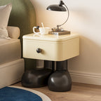 Lumendat Modern Art Deco Wood MDF Kids Square Nightstand 1-Drawer For Bedroom Lumendat