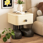 Lumendat Modern Art Deco Wood MDF Kids Square Nightstand 1-Drawer For Bedroom Lumendat
