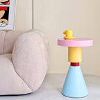 Lumendat Contemporary Creative Wood Round Kids End Table 1-Tier For Living Room Lumendat