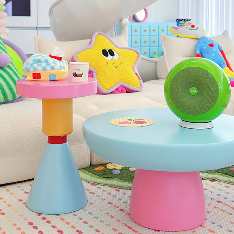 Lumendat Contemporary Creative Wood Round Kids End Table 1-Tier For Living Room Lumendat